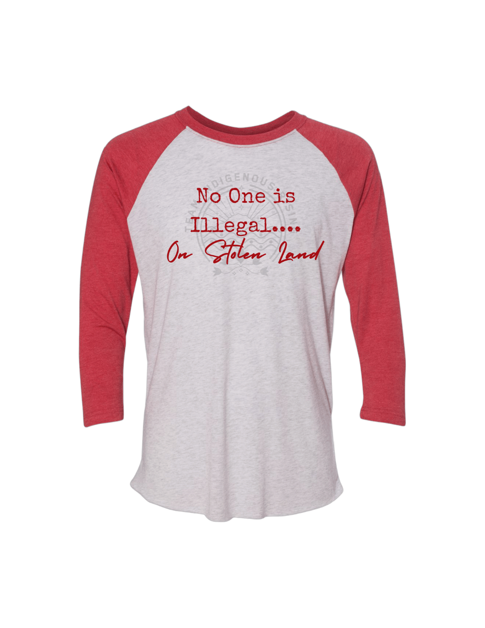 Adult Raglan 3/4 Sleeve Shirt (Red & Grey Heather) – Indigenous