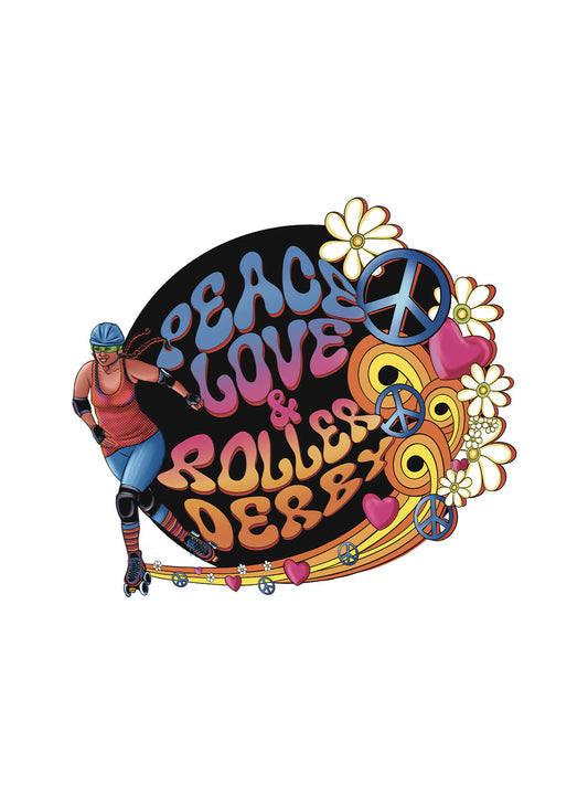 Peace Love & Roller Derby by Mary Lupton for Indigenous Rising Roller Derby