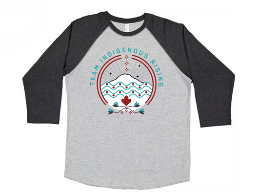 Adult Raglan 3/4 Sleeve Shirts (Grey)