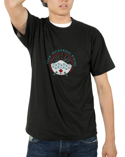 Team Indigenous Rising Roller Derby T-shirts, adult, black, front