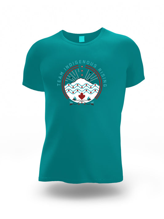 Team Indigenous Rising Roller Derby, t-shirt, adult, teal